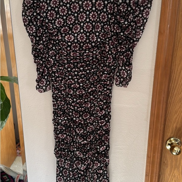 Free People Black and White Sheath Midi Dress with Slit - Picture 8 of 9